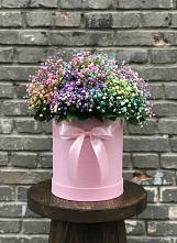 Цветочная композиция из Гипсофила и Розы в шляпной коробке #REPLACE_PRED# Инзе