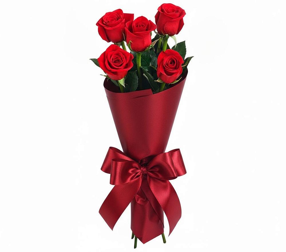 Букет 5 Красных роз Эдлесс Лав в Инзе