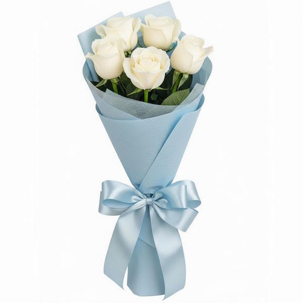 Букет 5 Белых роз Проуд в Инзе