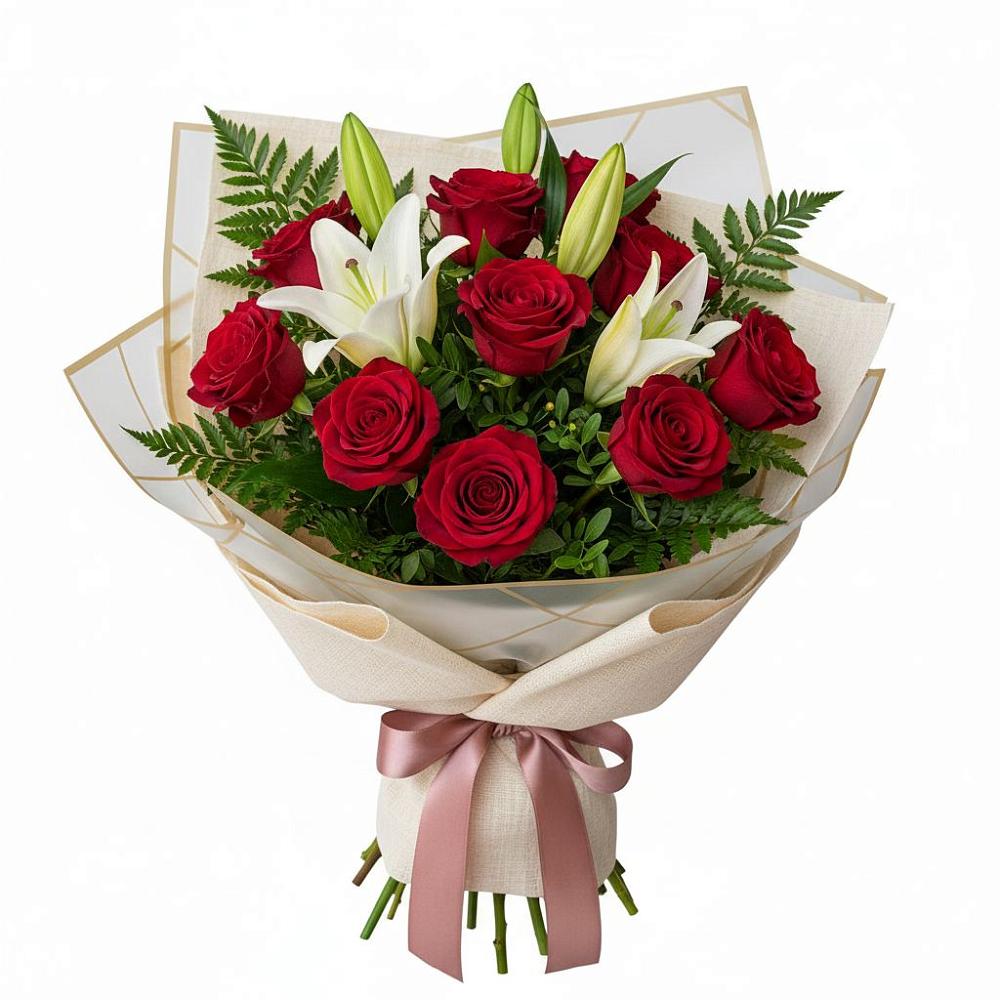 Букет цветов из: Лилии и Розы в Инзе