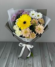 Букет цветов из:  Розы, Герберы и Хризантемы #REPLACE_PRED# Инзе