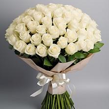Букет 101 беля роза Белоснежка в Инзе