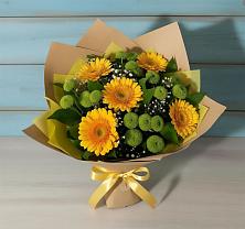 Букет цветов из:  Герберы и Хризантемы в Инзе