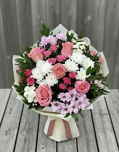 Букет цветов из:  Альстромерии, Гвоздики, Розы и Хризантемы #REPLACE_PRED# Инзе