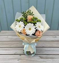 Букет цветов из:  Герберы, Розы и Хризантемы в Инзе
